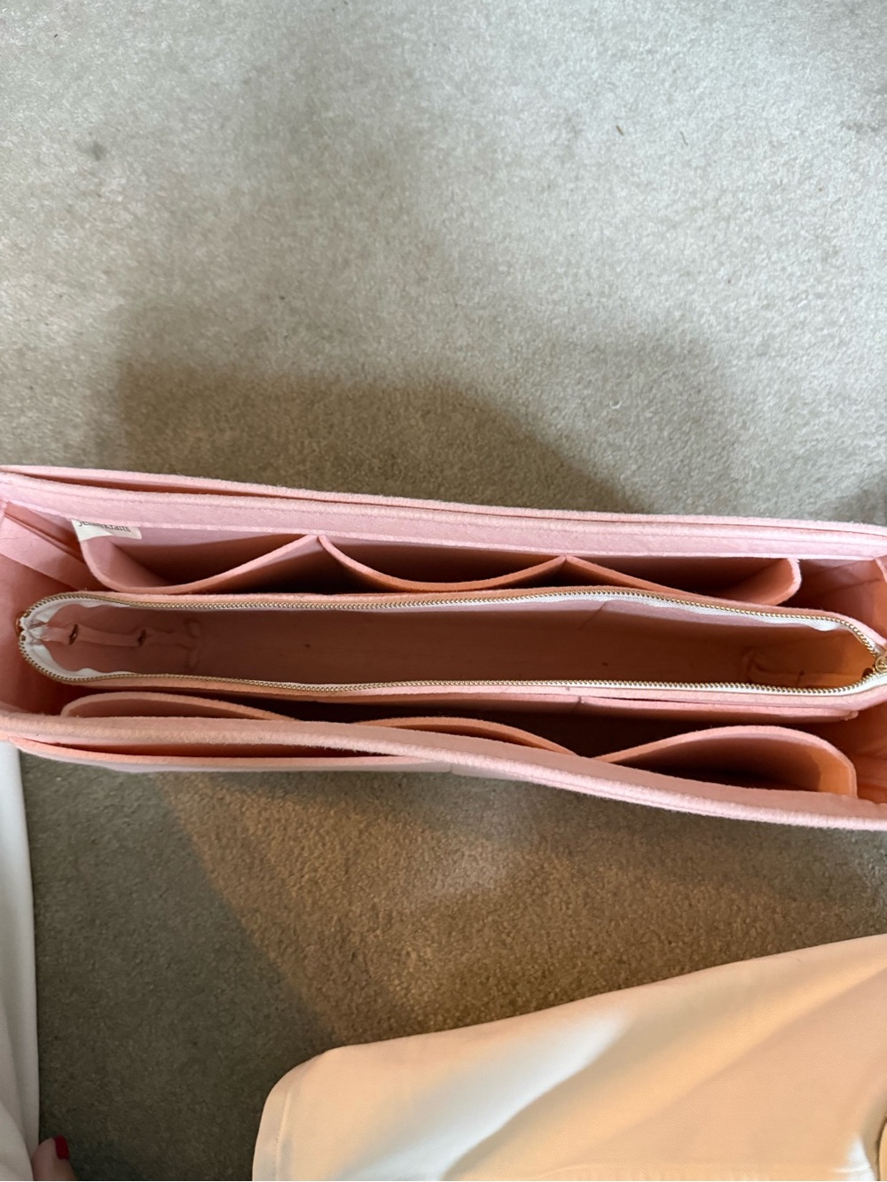 Pink Felt Purse Organizer Insert - Soft Pink Bag Organizer